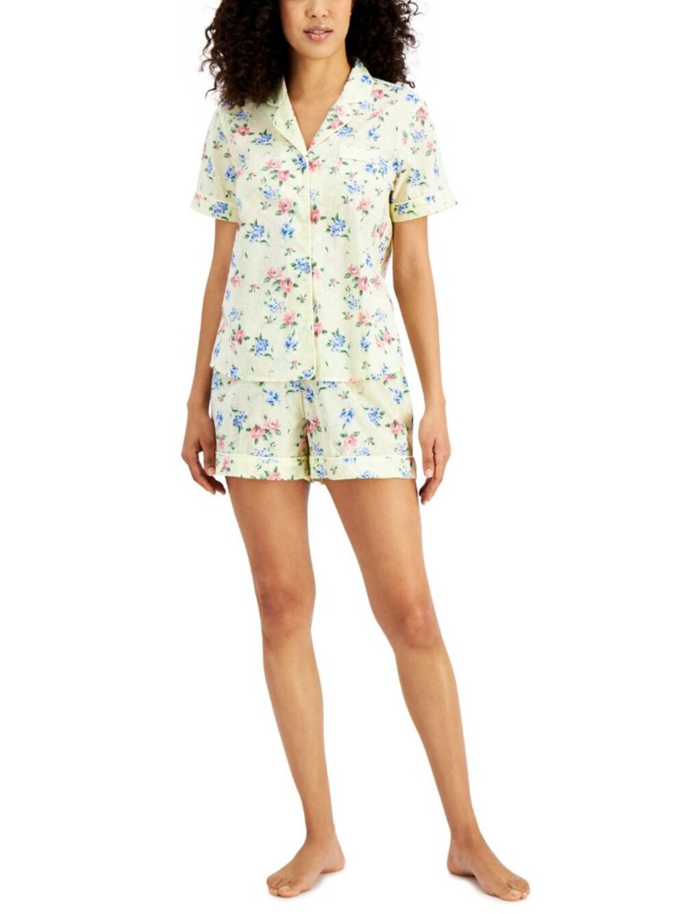 Charter Club Womens Cotton Swiss Dot Shorts Pajama Set